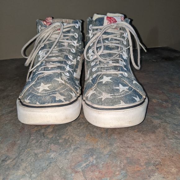 Vans Shoes Sk8 Hi Slim(washed/stars/blue) - Picture 1 of 7